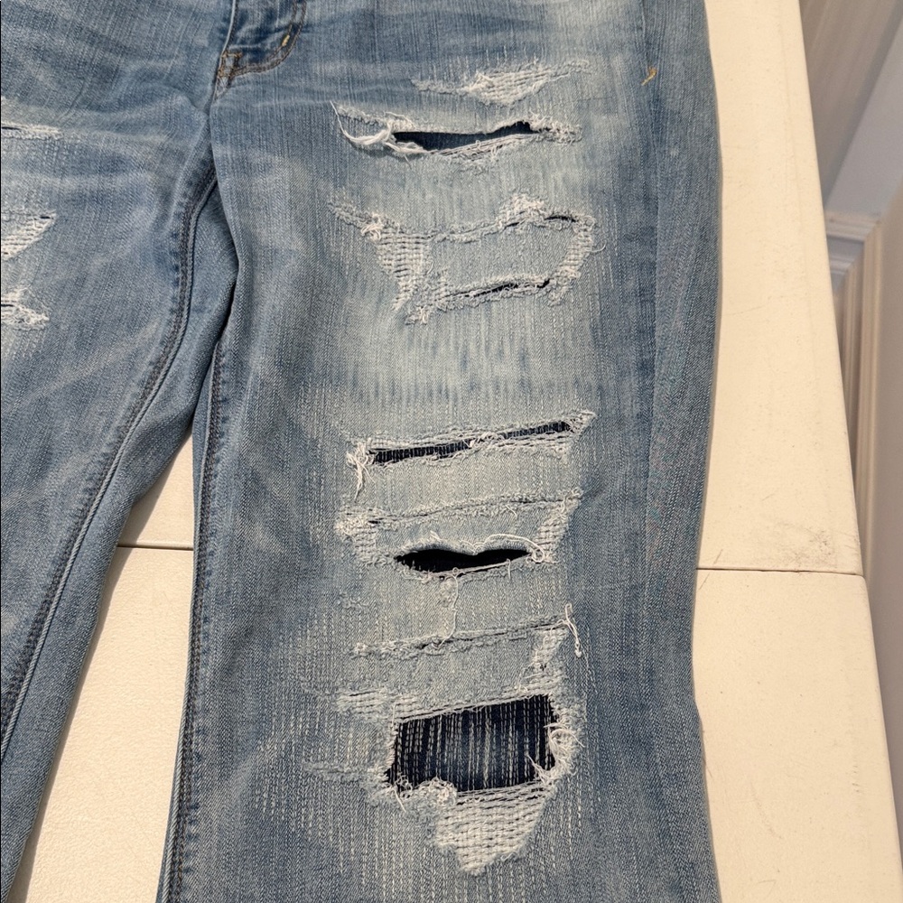 Grunge AE Super Stretch Artist Flare Distressed with Patched behind holes 14 - Picture 11 of 11